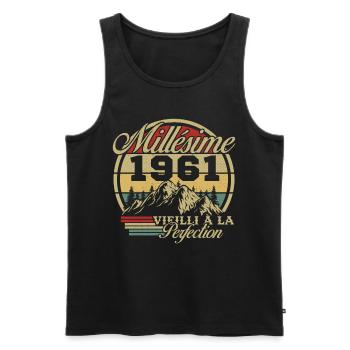Vintage 1961, Vintage 1961 Birthday Gift - Men's Premium Organic Tank Top - black - Front - Michal (187cm)