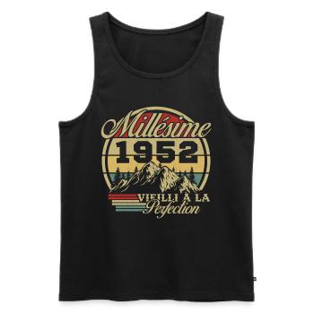 Millésime 1952, Cadeau D'anniversaire Vintage 1952 - Débardeur bio Premium Homme - noir - Devant - Michal (187cm)