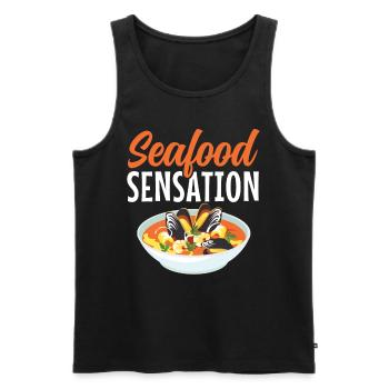 Cioppino Lover Foodie Nourriture Mer Américaine - Débardeur bio Premium Homme - noir - Devant - Michal (187cm)