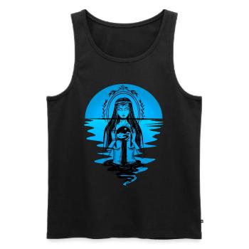water, spirit, lake, goddess, nature, ocean, sea - Men's Premium Organic Tank Top - black - Front - Michal (187cm)