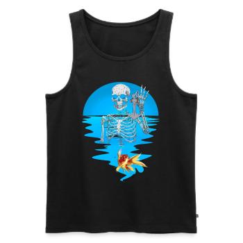 Anchor, Ghost, Horror, Sailor, Fish, Ghost, Water - Men's Premium Organic Tank Top - black - Front - AI Model Male 178 light (178cm)