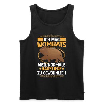 Wombat Marsupial J’aime Wombat - Débardeur bio Premium Homme - noir - Devant - Michal (187cm)