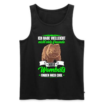 Wombat ist mein Freund Beuteltier Wombat - Männer Premium Bio Tank Top - Schwarz - Vorne - AI Model Male 178 light (178cm)