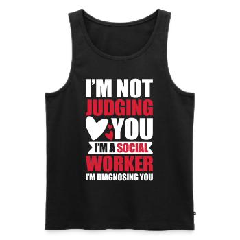 Social Worker I'm Not Judging You Diagnosing - Männer Premium Bio Tank Top - Schwarz - Vorne - Michal (187cm)