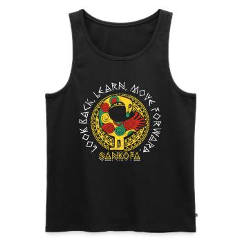 Black History Month Sankofa Symbol Adinkra Ghana - Männer Premium Bio Tank Top - Schwarz - Vorne - Michal (187cm)