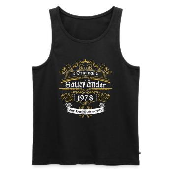 1978 Geburtstag Sauerländer Original Whiskey - Männer Premium Bio Tank Top - Schwarz - Vorne - Michal (187cm)