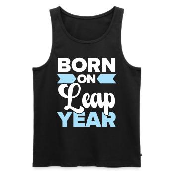 Happy Birthday Schaltjahr 29. Februar Schalttag - Männer Premium Bio Tank Top - Schwarz - Vorne - AI Model Male 178 light (178cm)