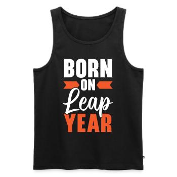 Happy Birthday Schaltjahr 29. Februar Schalttag - Männer Premium Bio Tank Top - Schwarz - Vorne - AI Model Male 178 light (178cm)