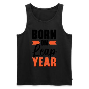 Happy Birthday Schaltjahr 29. Februar Schalttag - Männer Premium Bio Tank Top - Schwarz - Vorne - AI Model Male 178 light (178cm)