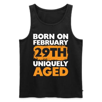 Happy Birthday Schaltjahr 29. Februar Schalttag - Männer Premium Bio Tank Top - Schwarz - Vorne - AI Model Male 178 light (178cm)
