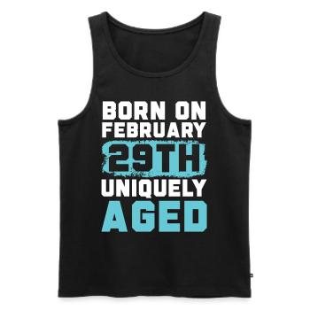 Happy Birthday Schaltjahr 29. Februar Schalttag - Männer Premium Bio Tank Top - Schwarz - Vorne - AI Model Male 178 light (178cm)
