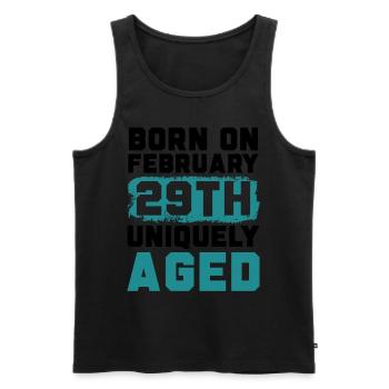 Happy Birthday Schaltjahr 29. Februar Schalttag - Männer Premium Bio Tank Top - Schwarz - Vorne - AI Model Male 178 light (178cm)