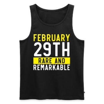 Happy Birthday Schaltjahr 29. Februar Schalttag - Männer Premium Bio Tank Top - Schwarz - Vorne - AI Model Male 178 light (178cm)