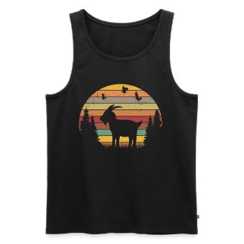 Chèvres Retro Goat Host Vintage Goat - Débardeur bio Premium Homme - noir - Devant - AI Model Male 178 light (178cm)