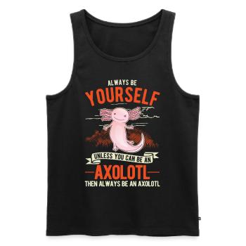 Axolotl cadeau armé amphibien - Débardeur bio Premium Homme - noir - Devant - Michal (187cm)