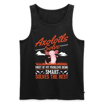 Axolotl cadeau armé amphibien - Débardeur bio Premium Homme - noir - Devant - Michal (187cm)