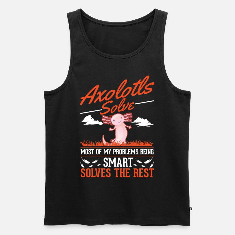 Axolotl Geschenk Schwanzlurch - Männer Premium Bio Tank Top - Schwarz