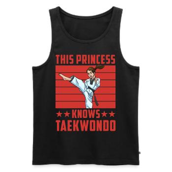 This Princess knows Taekwondo - Men's Premium Organic Tank Top - black - Front - AI Model Male 178 light (178cm)