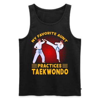 Meine Lieblingstante trainiert Taekwondo - Männer Premium Bio Tank Top - Schwarz - Vorne - Michal (187cm)