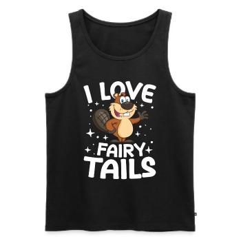 I Love Fairy Tails Biber - Männer Premium Bio Tank Top - Schwarz - Vorne - AI Model Male 178 light (178cm)
