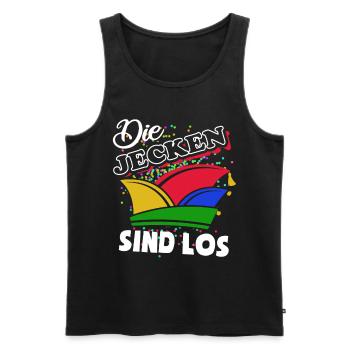 Narrenkappe - Die Jecken sind los - Karneval - Männer Premium Bio Tank Top - Schwarz - Vorne - AI Model Male 178 light (178cm)