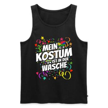 Mein Kostüm ist in der Wäsche - Karneval - Spruch - Männer Premium Bio Tank Top - Schwarz - Vorne - Michal (187cm)