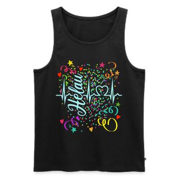 Herzkurve - Helau - Konfetti - Fasching - Männer Premium Bio Tank Top - Schwarz - Vorne - Michal (187cm)