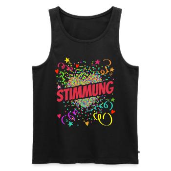 Stimmung Herz - Fasching - Karneval - Verkleidung - Männer Premium Bio Tank Top - Schwarz - Vorne - Michal (187cm)