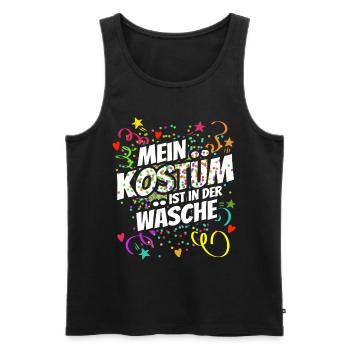 Mein Kostüm ist in der Wäsche - Karneval - Spruch - Männer Premium Bio Tank Top - Schwarz - Vorne - Michal (187cm)