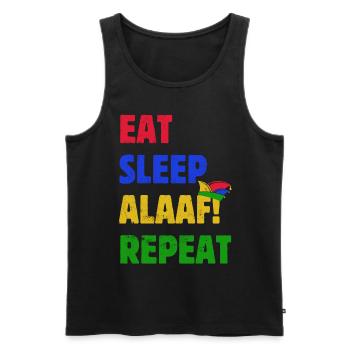 Eat Sleep Alaaf Repeat - Karneval - Spruch - Männer Premium Bio Tank Top - Schwarz - Vorne - Michal (187cm)
