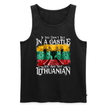 Lithuania Lithuanian - Men's Premium Organic Tank Top - black - Front - AI Model Male 178 light (178cm)