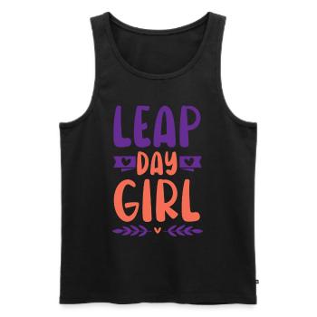 Happy Birthday Schaltjahr 29. Februar Schalttag - Männer Premium Bio Tank Top - Schwarz - Vorne - AI Model Male 178 light (178cm)