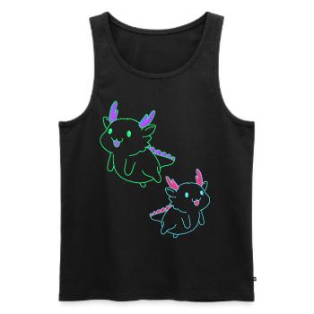 Axolotl Animals Kids Baby Retro Vintage - Men's Premium Organic Tank Top - black - Front - Michal (187cm)