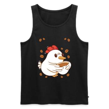 Kaffe Pause Koffein Huhn Frühstück Frühaufsteher - Männer Premium Bio Tank Top - Schwarz - Vorne - AI Model Male 178 light (178cm)