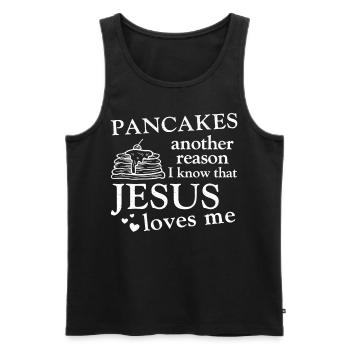 Amoureux des crêpes Enfants Jésus Foi - Débardeur bio Premium Homme - noir - Devant - Michal (187cm)