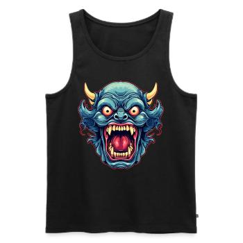 Japonais Hannya démon samouraï guerrier Oni masque - Débardeur bio Premium Homme - noir - Devant - AI Model Male 178 light (178cm)