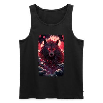 Spirit Wolf Fox Aesthetic Japanese Kitsune - Men's Premium Organic Tank Top - black - Front - Michal (187cm)