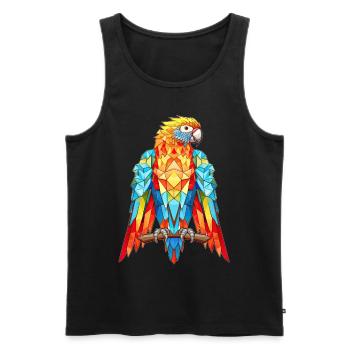 Macaw Parrot Parenting Geometric Bird Lover - Männer Premium Bio Tank Top - Schwarz - Vorne - AI Model Male 178 light (178cm)