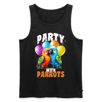 Kawaii Birthday Parrot Cute Parakeet Bird Lover - Männer Premium Bio Tank Top - Schwarz - Vorne - Michal (187cm)