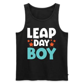 Happy Birthday Schaltjahr 29. Februar Schalttag - Männer Premium Bio Tank Top - Schwarz - Vorne - AI Model Male 178 light (178cm)