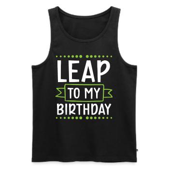 Happy Birthday Schaltjahr 29. Februar Schalttag - Männer Premium Bio Tank Top - Schwarz - Vorne - AI Model Male 178 light (178cm)