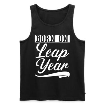 Happy Birthday Schaltjahr 29. Februar Schalttag - Männer Premium Bio Tank Top - Schwarz - Vorne - AI Model Male 178 light (178cm)