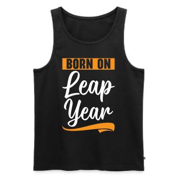Happy Birthday Schaltjahr 29. Februar Schalttag - Männer Premium Bio Tank Top - Schwarz - Vorne - AI Model Male 178 light (178cm)