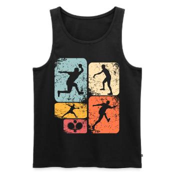 Tischtennis - Männer Premium Bio Tank Top - Schwarz - Vorne - AI Model Male 178 light (178cm)