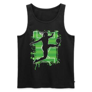 Soccer féminin Soccer féminin Football féminin Soccer féminin - Débardeur bio Premium Homme - noir - Devant - Michal (187cm)