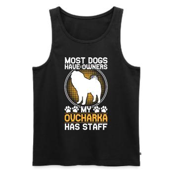 Ovcharka has staff Caucasian Ovcharka - Men's Premium Organic Tank Top - black - Front - Michal (187cm)