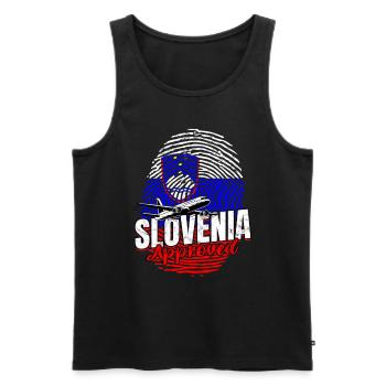 SlowenienSlovenia Approved - Funny Slovenian - Männer Premium Bio Tank Top - Schwarz - Vorne - AI Model Male 178 light (178cm)