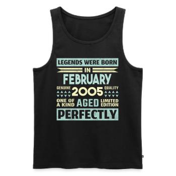 19th Birthday FEBRUARY Vintage 2005 Gift Idea - Men's Premium Organic Tank Top - black - Front - AI Model Male 178 light (178cm)