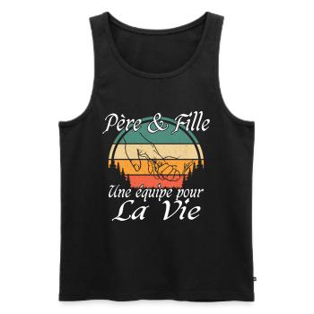 Dad Santa Claus Gift Father and Daughter - Men's Premium Organic Tank Top - black - Front - Michal (187cm)