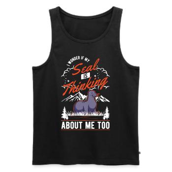 Seal Gift Seal Sea Lion - Men's Premium Organic Tank Top - black - Front - AI Model Male 178 light (178cm)